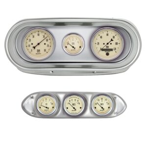 AUTOMETER Direct Fit Dash Kit, Nova 62-65, Tach/MPH/Fuel/Oilp/Wtmp/Volt, Antique Beige