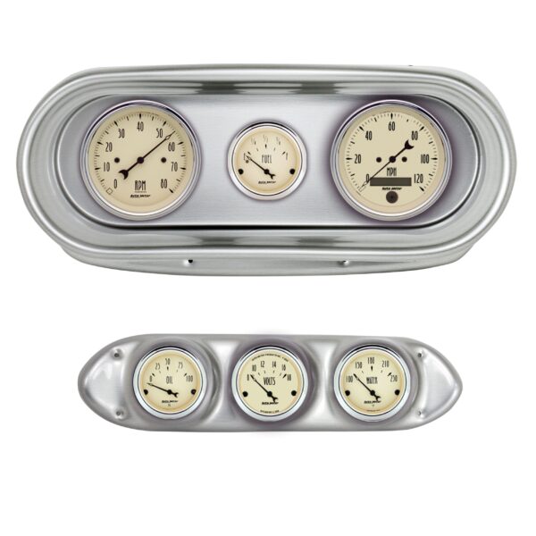 AUTOMETER Direct Fit Dash Kit, Nova 62-65, Tach/MPH/Fuel/Oilp/Wtmp/Volt, Antique Beige