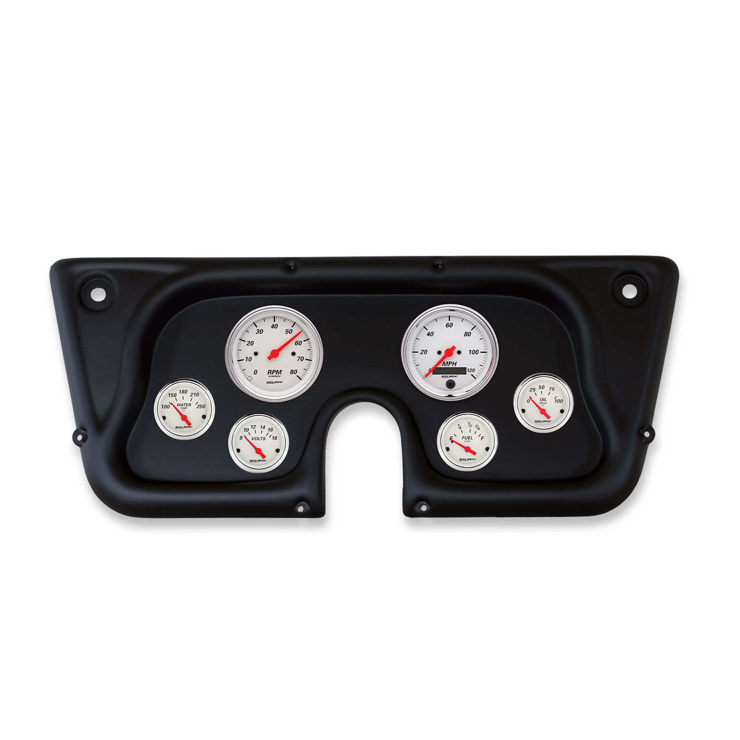 AUTOMETER Direct Fit Dash Kit, Chevy Trk C/K/K5/Subrbn 67-72, Tach/MPH/Fuel/Oilp/Wtmp/Volt, Arctic White