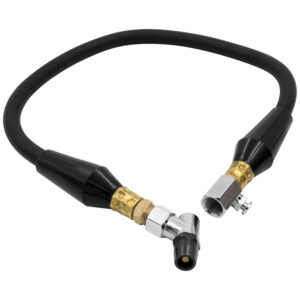 AUTOMETER Air Hose Assy, Tyre Press, 24In, Incl Strain Relief, Bleed & 45 Degree Bullet Chuck
