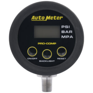 AUTOMETER Gauge Head, Tyre Press, 50 PSI/3.45 Bar, Race Digital, Backlit W/ Mem, Pro-Comp