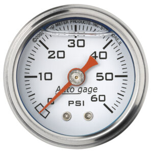 AUTOMETER Autogage 1.5" 60 PSI Liquid Filled Direct Mount Mechanical Pressure Gauge