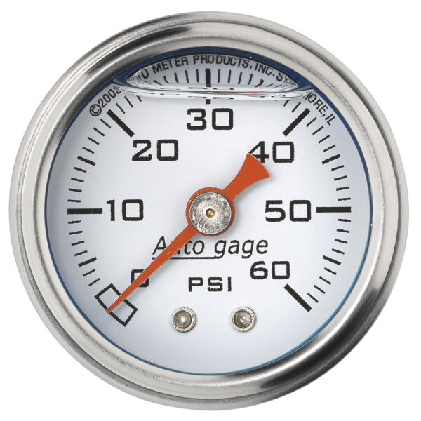 AUTOMETER Autogage 1.5" 60 PSI Liquid Filled Direct Mount Mechanical Pressure Gauge