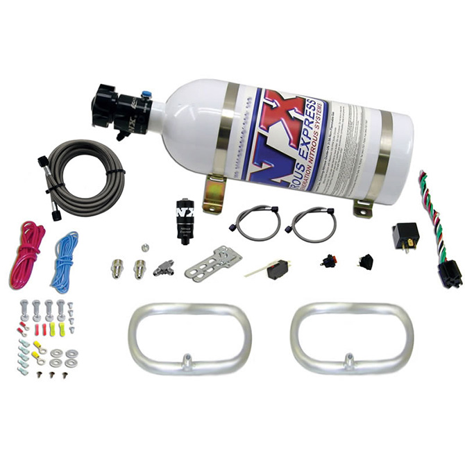 NITROUS EXPRESS Dual NXrcooler Ring System (2 - 6  X 6  Rings) With 10lb Bottle