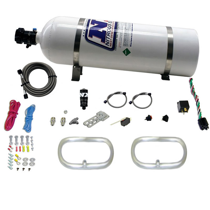 NITROUS EXPRESS Dual NXrcooler Ring System (2 - 6  X 6  Rings) With 15lb Bottle