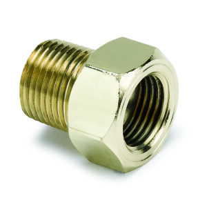AUTOMETER Fitting, Adapter, 3/8" NPT Male, Brass, For Mech. Temp. Gauge