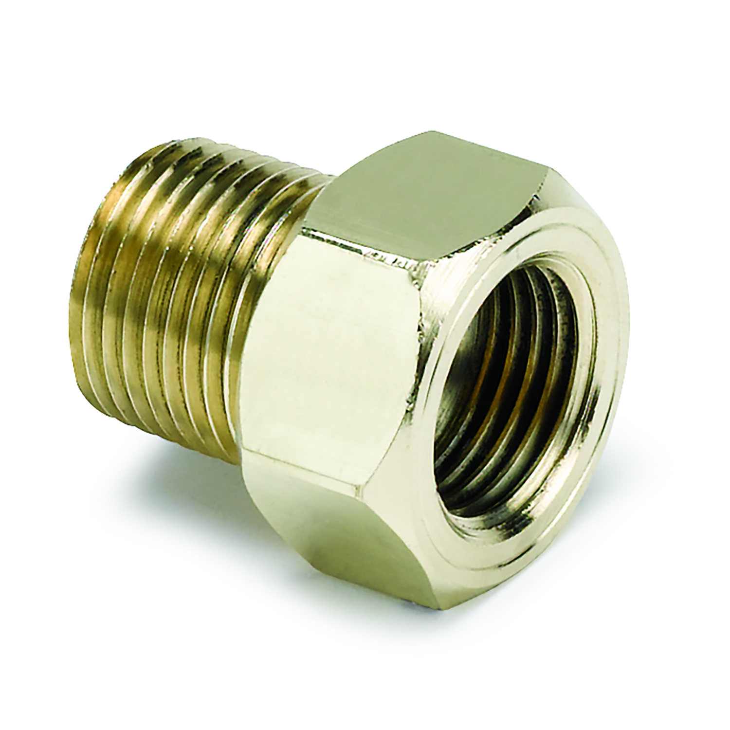 AUTOMETER Fitting, Adapter, 3/8" NPT Male, Brass, For Mech. Temp. Gauge