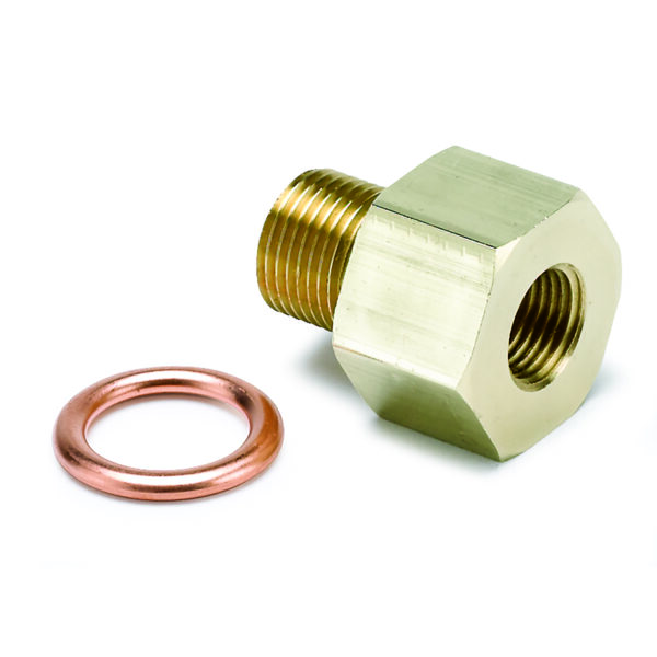 AUTOMETER Metric M12x1 Male To 1/8" NPTF Female Brass Fitting Adaptor