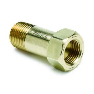 AUTOMETER Fitting, Adapter, 3/8" NPT Male, Extension, Brass, For Mech. Temp. Gauge