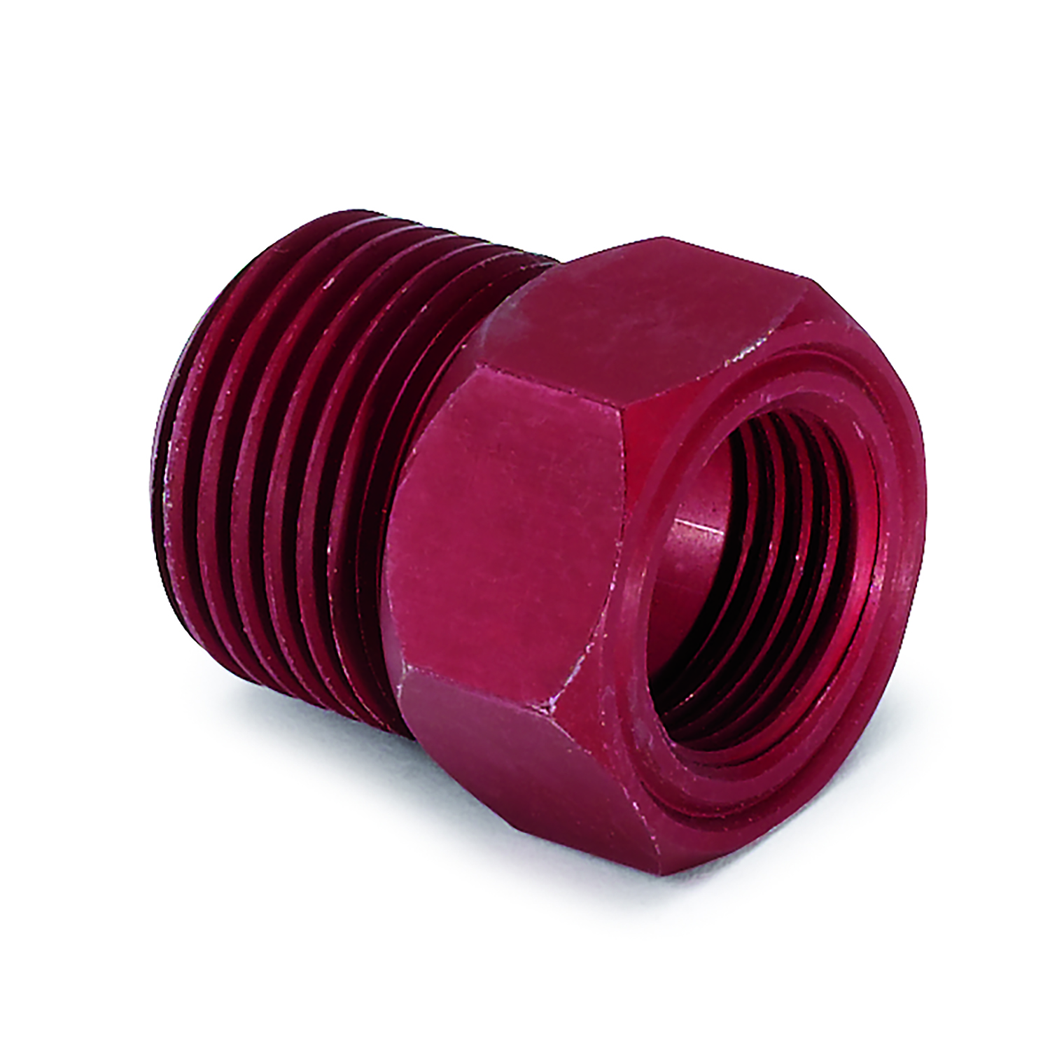 AUTOMETER Adaptor Fitting, Male 1/2 Inch NPT to 5/8 Inch UNF, Aluminium, Red