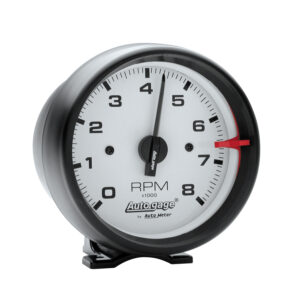 AUTOMETER 3 3/4 Inch Pedestal Tachometer Gauge, 8K RPM, White Dial, Autogage