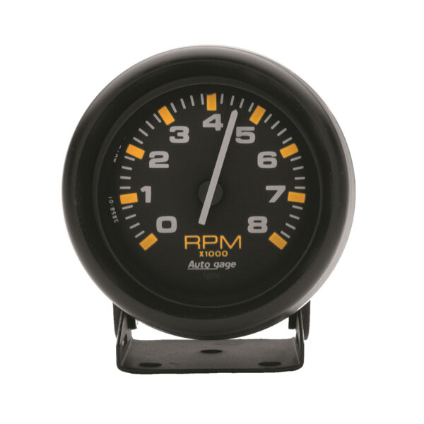 AUTOMETER Tachometer Gauge 2 3/4", 8K RPM, Pedestal, Black Dial Black Case, Autogage