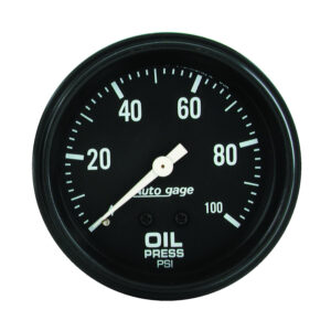 AUTOMETER Oil Pressure Gauge 2 5/8" 0-100PSI, Mechanical, Black, Autogage