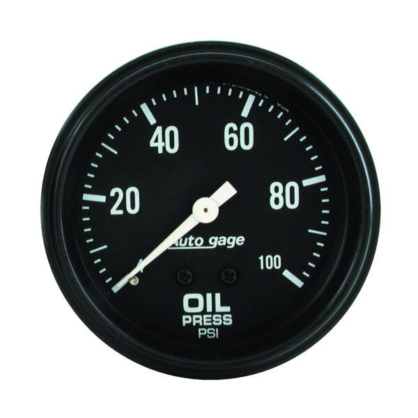 AUTOMETER Oil Pressure Gauge 2 5/8" 0-100PSI, Mechanical, Black, Autogage