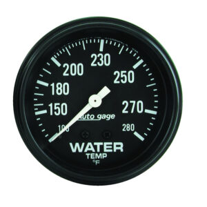 AUTOMETER Water Temperature Gauge 2 5/8" 100-280°f, Mechanical, Black, Autogage