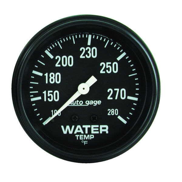 AUTOMETER Water Temperature Gauge 2 5/8" 100-280°f, Mechanical, Black, Autogage