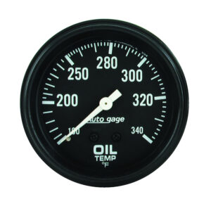 AUTOMETER Oil Temperature Gauge 2 5/8" 100-340°f, Mechanical, Black, Autogage