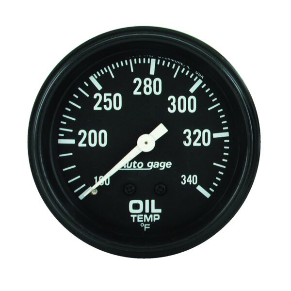 AUTOMETER Oil Temperature Gauge 2 5/8" 100-340°f, Mechanical, Black, Autogage