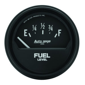 AUTOMETER 2 5/8" Short Sweep Electric Fuel Level Gauge, 73-10Ω, Black, Autogage