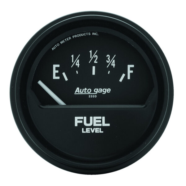 AUTOMETER 2 5/8" Short Sweep Electric Fuel Level Gauge, 73-10Ω, Black, Autogage