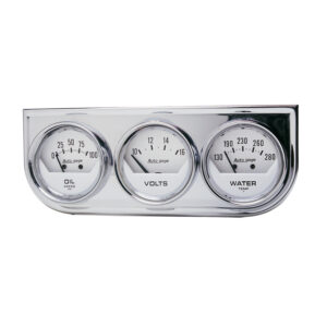AUTOMETER Gauge Console, Oilp/Wtmp/Volt, 2", 100PSI/280°f/16V, Wht Dial, Chrome Bzl, Ag