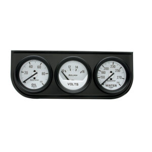 AUTOMETER Gauge Console, Oilp/Wtmp/Volt, 2", 100PSI, 280 °F, 16v, White & Black, Auto Gage