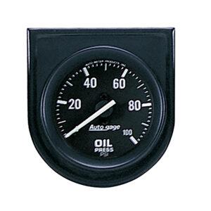 AUTOMETER Gauge Console, Oil Press, 2", 100PSI, Black Dial, Black Bezel, Autogage