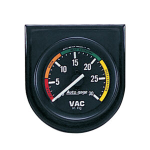 AUTOMETER Gauge Console, Vacuum, 2", 30Inhg, Black Dial, Black Bezel, Autogage