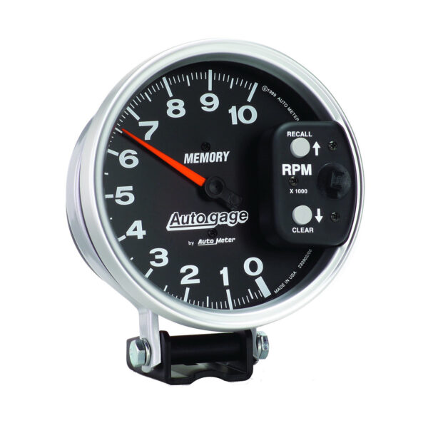 AUTOMETER Tachometer Gauge 5", 10K RPM, Pedestal W/ Peak Memory, Black, Auto Gage - Image 3
