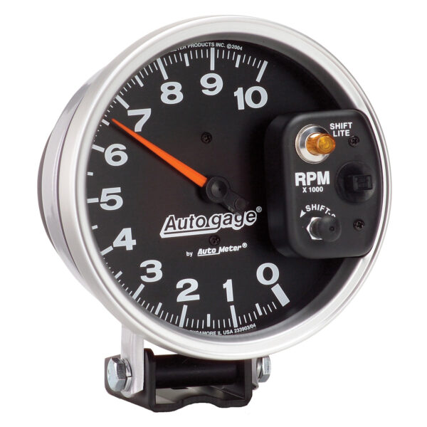 AUTOMETER Tachometer Gauge 5", 10K RPM, Pedestal W/ Int. Shift Light, Black, Auto Gage - Image 3