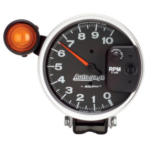 AUTOMETER Tachometer Gauge 5", 10K RPM, Pedestal W/ Ext. Shift-Lite, Black, Auto Gage