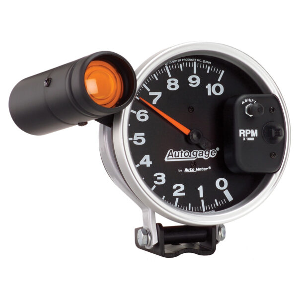 AUTOMETER Tachometer Gauge 5", 10K RPM, Pedestal W/ Ext. Shift-Lite, Black, Auto Gage - Image 3