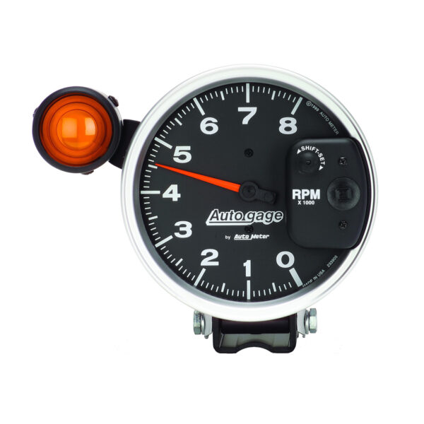 AUTOMETER Tachometer Gauge 5", 8K RPM, Pedestal W/ Ext. Shift-Lite, Black, Auto Gage - Image 2