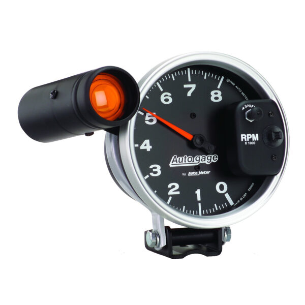 AUTOMETER Tachometer Gauge 5", 8K RPM, Pedestal W/ Ext. Shift-Lite, Black, Auto Gage - Image 3