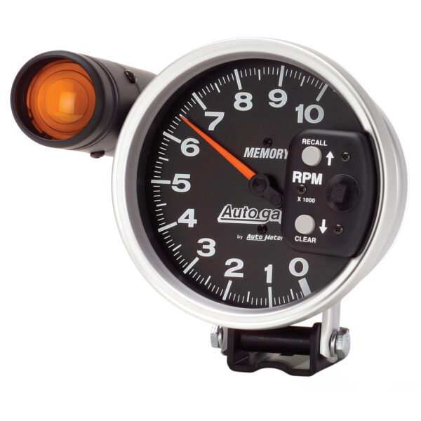 AUTOMETER Tachometer Gauge 5", 10K RPM, Pedestal W/ Ext. Shift-Lite & Mem, Black, Auto Gage - Image 2