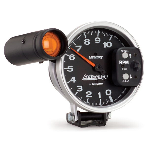 AUTOMETER Tachometer Gauge 5", 10K RPM, Pedestal W/ Ext. Shift-Lite & Mem, Black, Auto Gage - Image 3