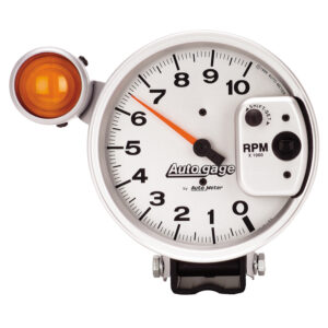 AUTOMETER Tachometer Gauge 5", 10K RPM, Pedestal W/ Ext. Shift-Lite, Silver, Auto Gage