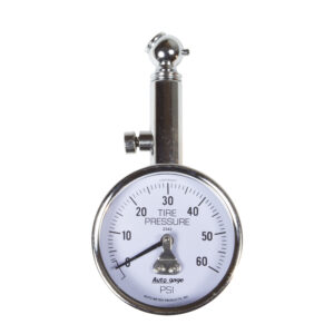 AUTOMETER Gauge, Tyre Pressure, Analogue, 60PSI, White Dial, W/ Peak Hold, Autogage