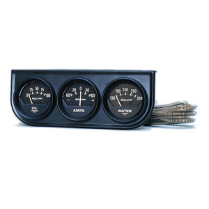 AUTOMETER Gauge Console, Oilp/Wtmp/Amp, 2", 100PSI/280°f/60A, Black Dial, Black Bzl, Ag