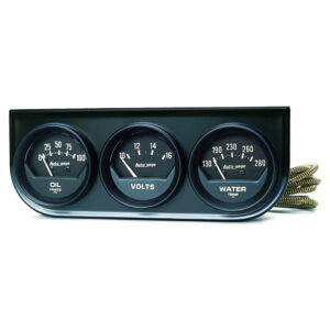 AUTOMETER Gauge Console, Oilp/Wtmp/Volt, 2", 100PSI/280°f/16V, Black Dial, Black Bzl, Ag
