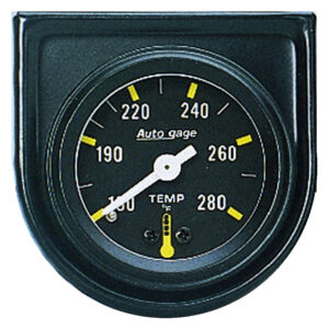 AUTOMETER Gauge Console, Water Temp, 1.5", 280°f, Mech, Black Dial, Black Bezel, Autogage