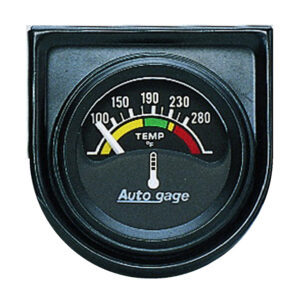 AUTOMETER Gauge Console, Water Temp, 1.5", 280°f, Elec, Black Dial, Black Bezel, Autogage
