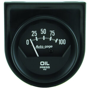 AUTOMETER Gauge Console, Oil Press, 2", 100PSI, Mech, Short Sweep, Black, Autogage