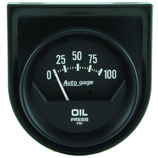 AUTOMETER Gauge Console, Oil Press, 2", 100PSI, Mech, Short Sweep, Black, Autogage