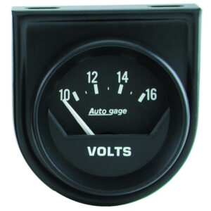 AUTOMETER 2 1/16" 10-16V Short Sweep Voltmeter, Air Core, Auto Gage