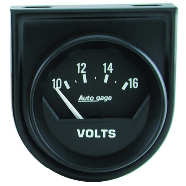 AUTOMETER 2 1/16" 10-16V Short Sweep Voltmeter, Air Core, Auto Gage