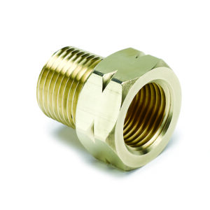 AUTOMETER Fitting, Adapter, 3/8" NPT Male, Brass, For Auto Gage Mech. Temp.