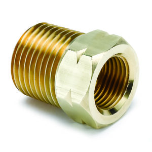 AUTOMETER Fitting, Adapter, 1/2" NPT Male, Brass, For Auto Gage Mech. Temp.