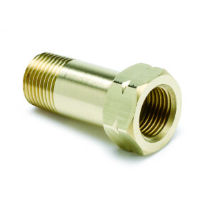 AUTOMETER Fitting, Adapter, 3/8" NPT Male, Extension, Brass, For Auto Gage Mech. Temp.