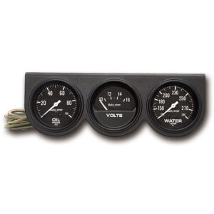 AUTOMETER Gauge Console, Oilp/Wtmp/Volt, 2 5/8", 100PSI/280°f/16V, Black Dial, Black Bzl, Ag